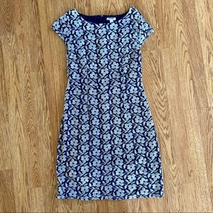 Old Navy Dark Blue Floral Embroidered Sheath Dress